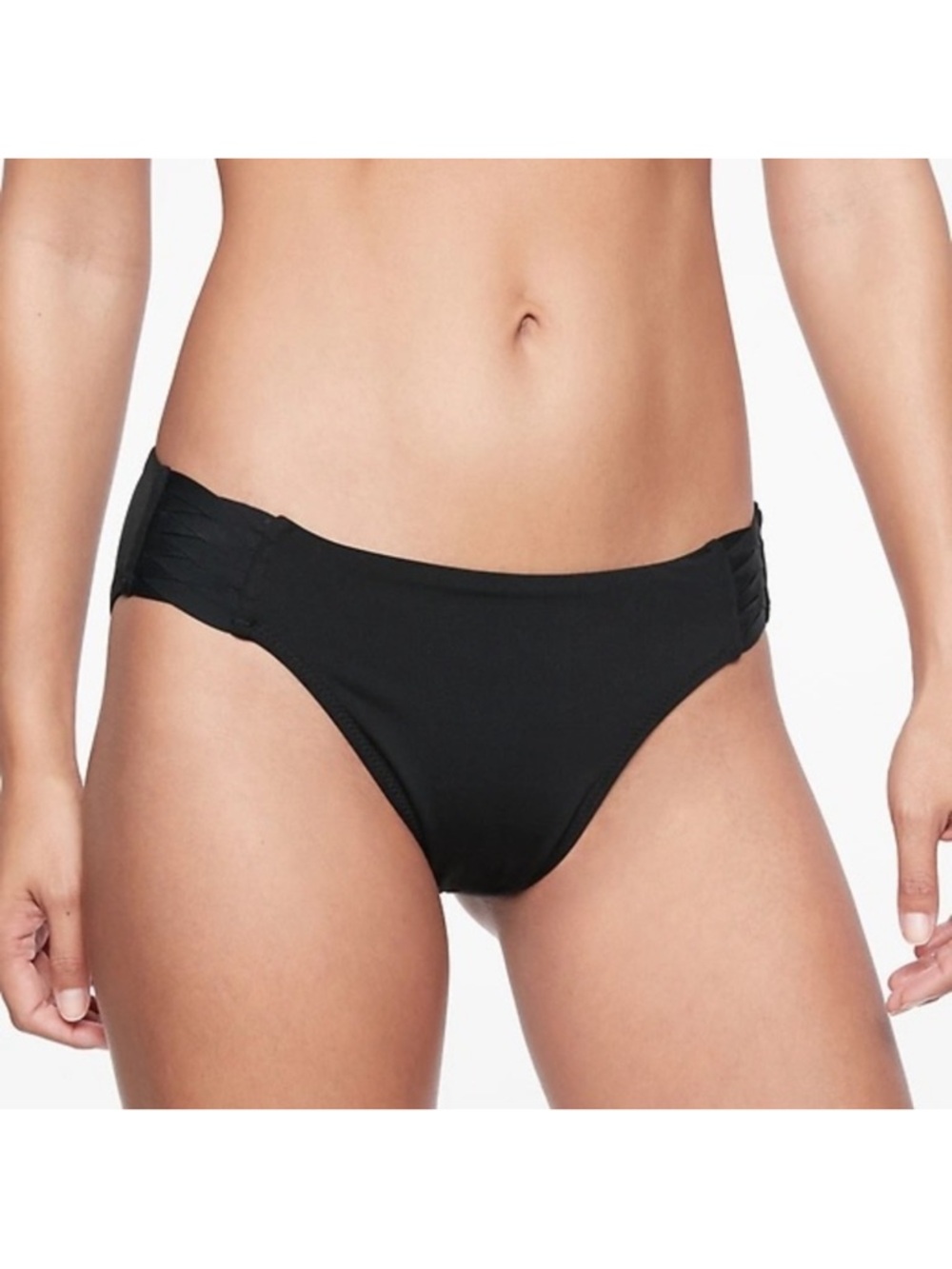 NWT Athleta $49 Adriata Bikini Bottom Size M black basic medium cute sides swim